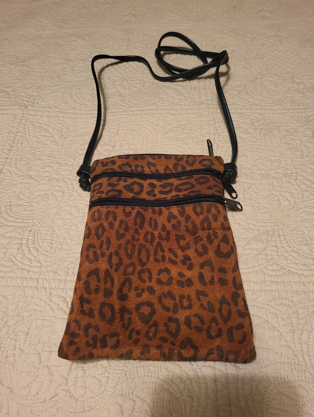 Leopard Print Crossbody Bag in Brown and Black